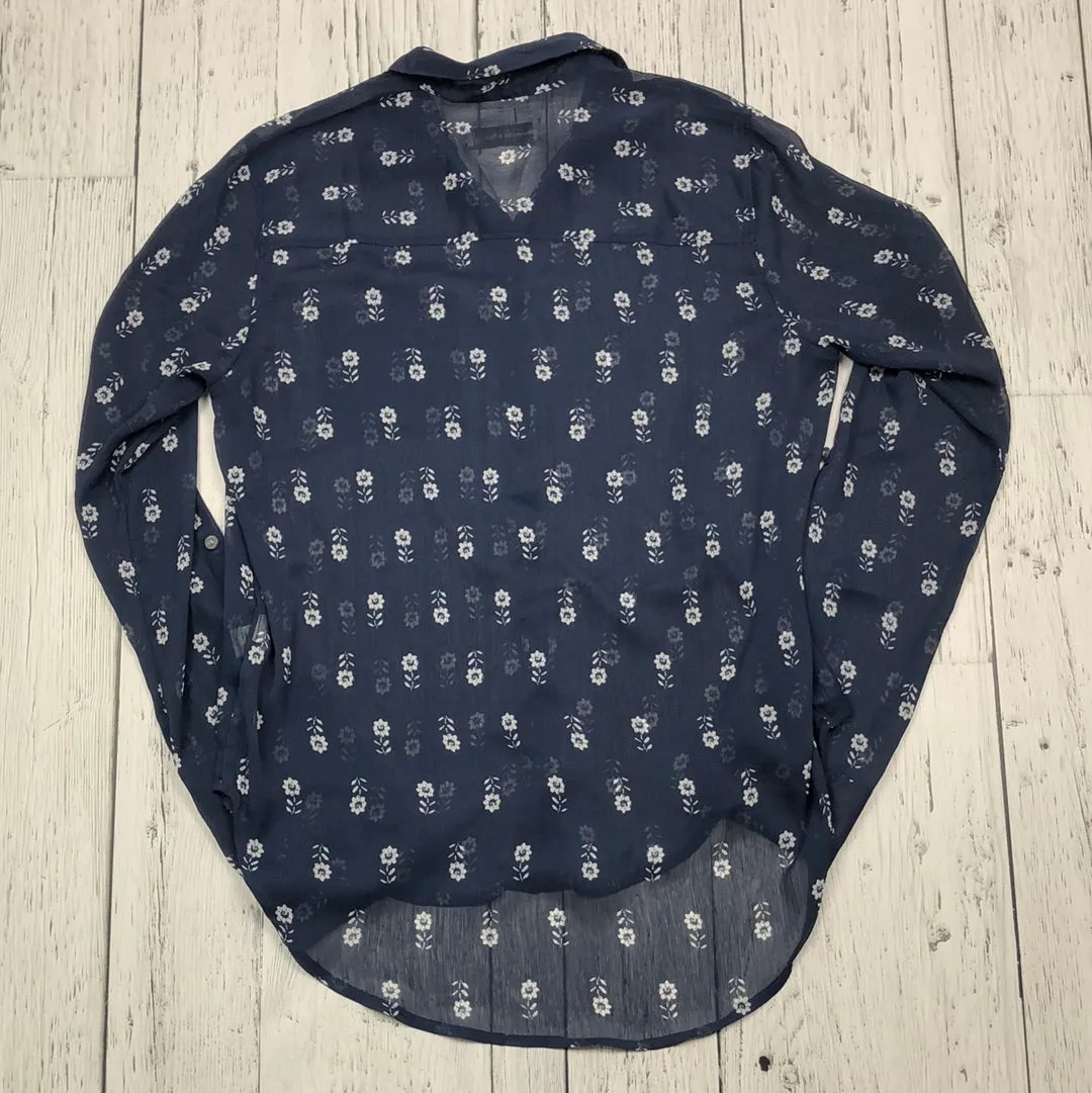 Abercrombie&Fitch navy white floral shirt - Hers S