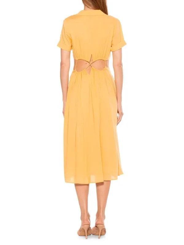 Alexia Admor shirt dress with cassidy neckline, yellow