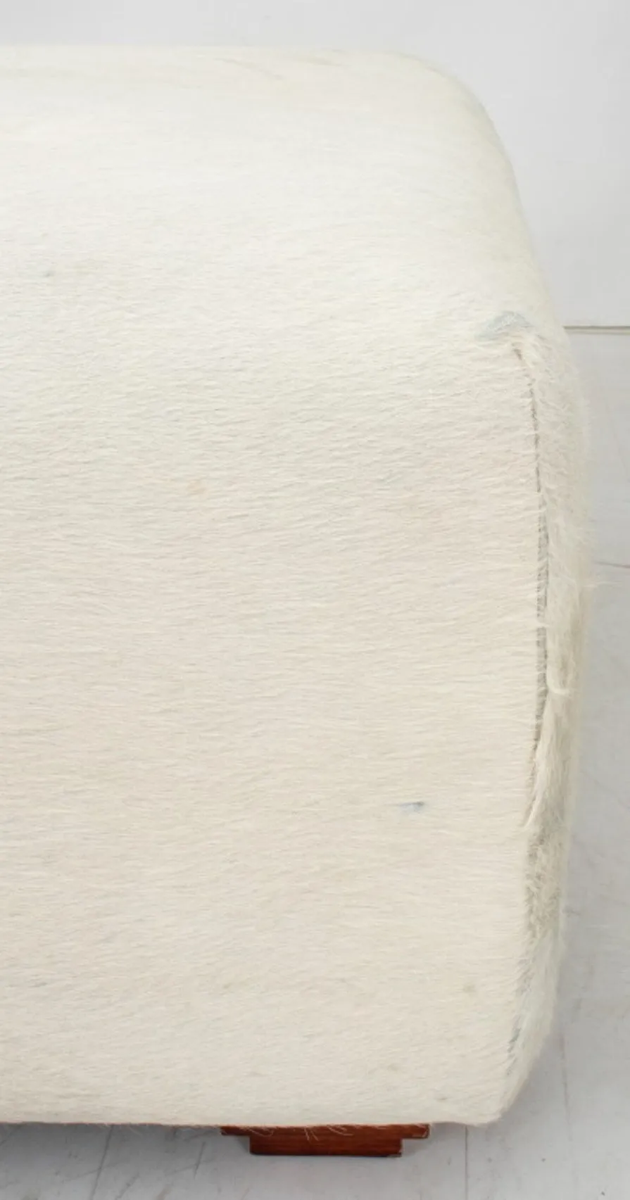 Cowhide Upholstered Storage Pouf or Ottoman