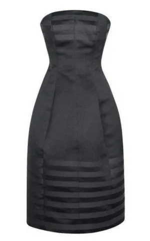 Derya Poly Satin Strapless Cocktail Dress