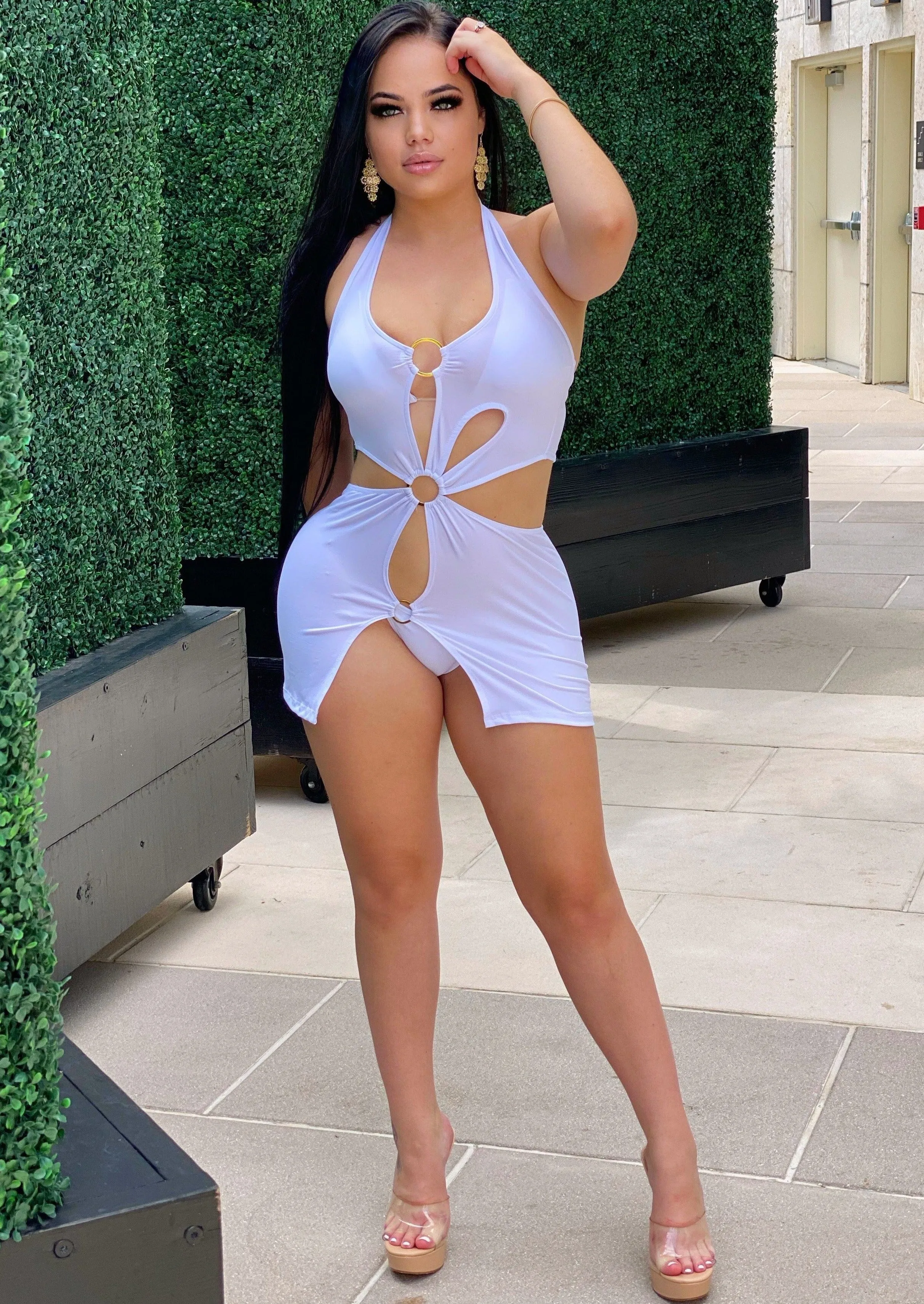 Devon Halter Cut Out Backless Mini Dress