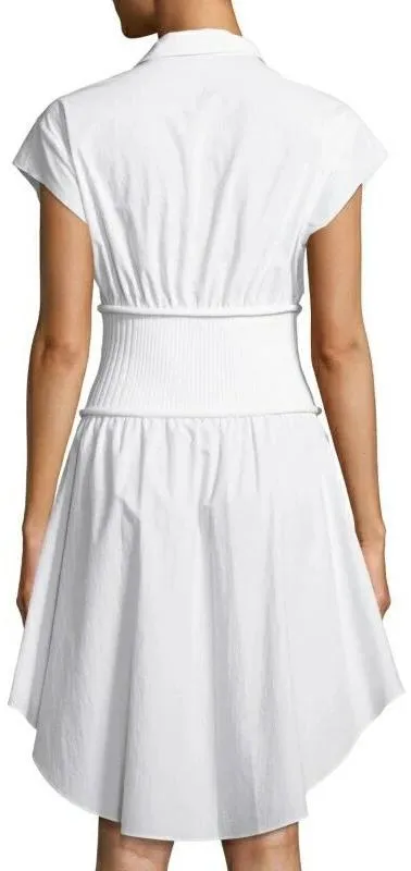 Flared Shirt-Dress, White
