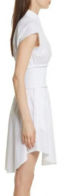 Flared Shirt-Dress, White