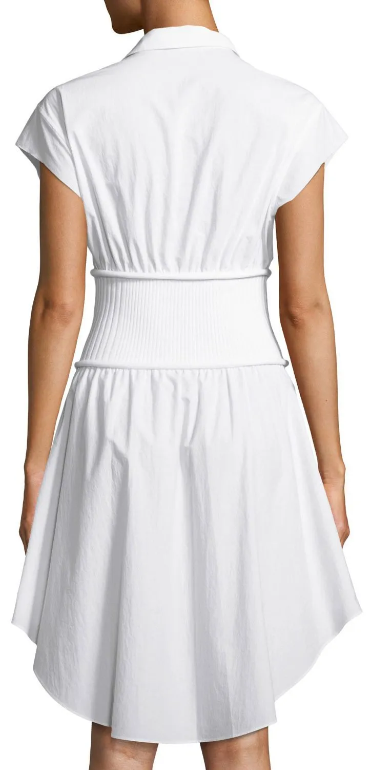Flared Shirt-Dress, White