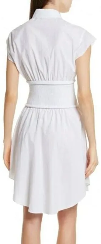 Flared Shirt-Dress, White