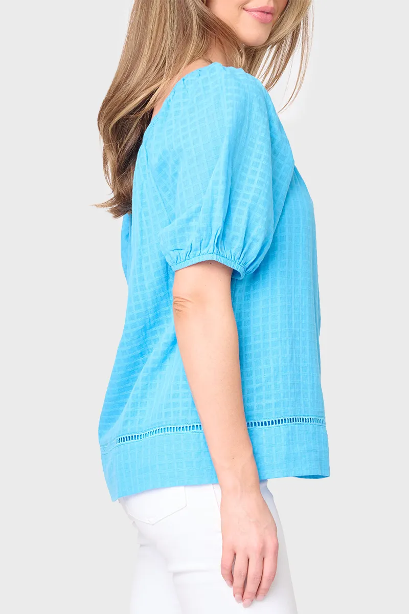 Gauze Off Shoulder Blouson Top