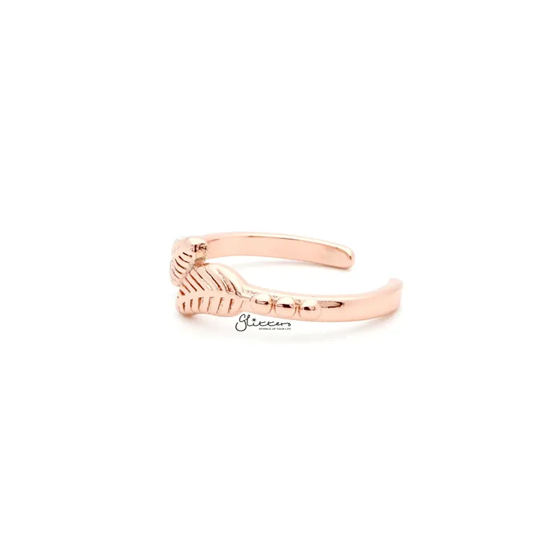 Leaves Pattern Toe Ring - Rose Gold