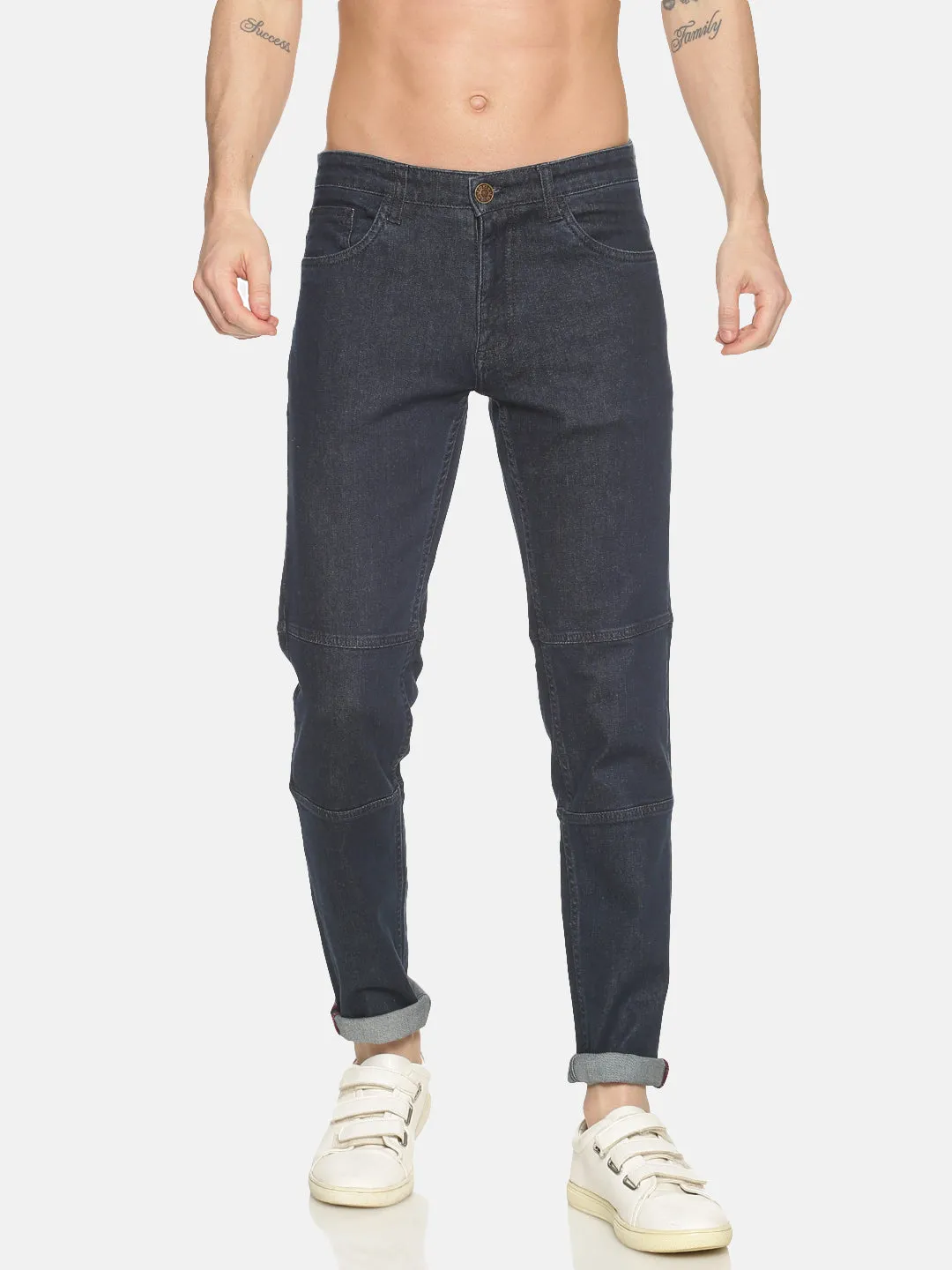 MEN'S BLUE SOLID SLIM FIT JEAN