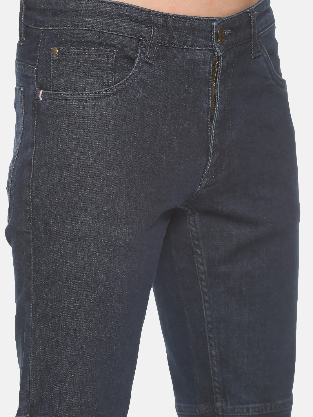 MEN'S BLUE SOLID SLIM FIT JEAN