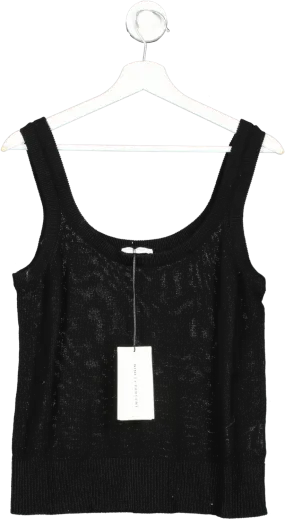 NINETY PERCENT Black Marlowe Organic Cotton-blend Knit Tank Top UK M