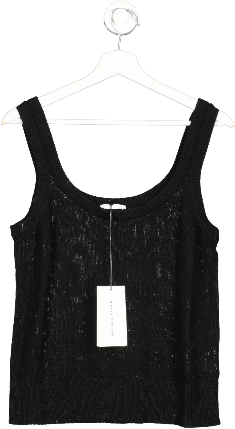 NINETY PERCENT Black Marlowe Organic Cotton-blend Knit Tank Top UK M