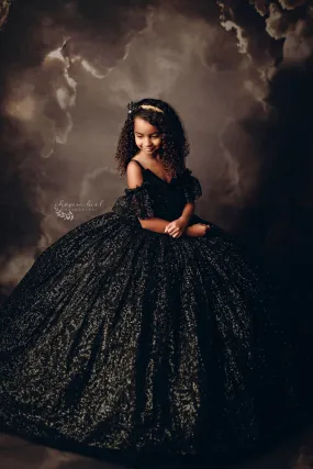 "Midnight  Asher" -  Floor Length Dress  -  Editorial Dress, Couture Gown, Special Occasio-n Dress