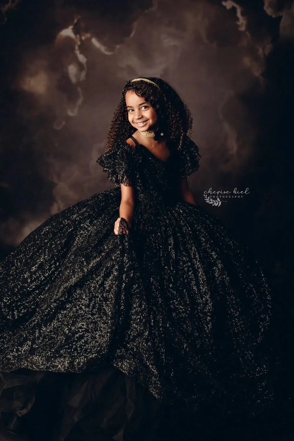 "Midnight  Asher" -  Floor Length Dress  -  Editorial Dress, Couture Gown, Special Occasio-n Dress
