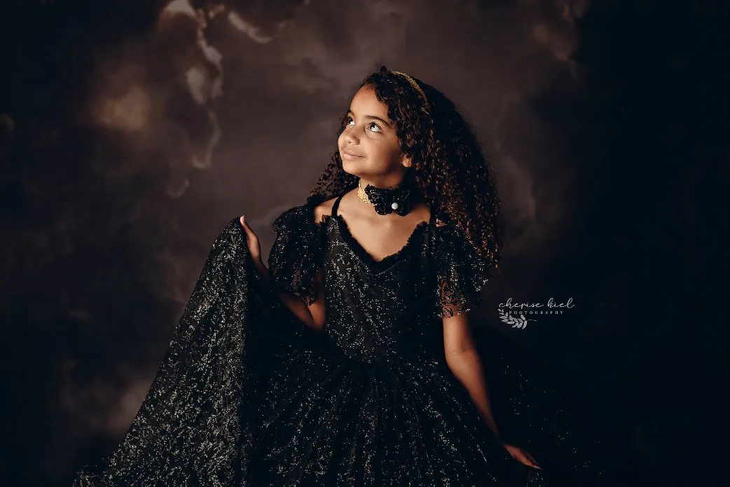 "Midnight  Asher" -  Floor Length Dress  -  Editorial Dress, Couture Gown, Special Occasio-n Dress