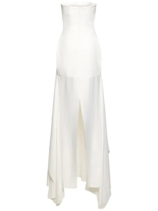 Solace London   Alessandra bonded strapless long dress 