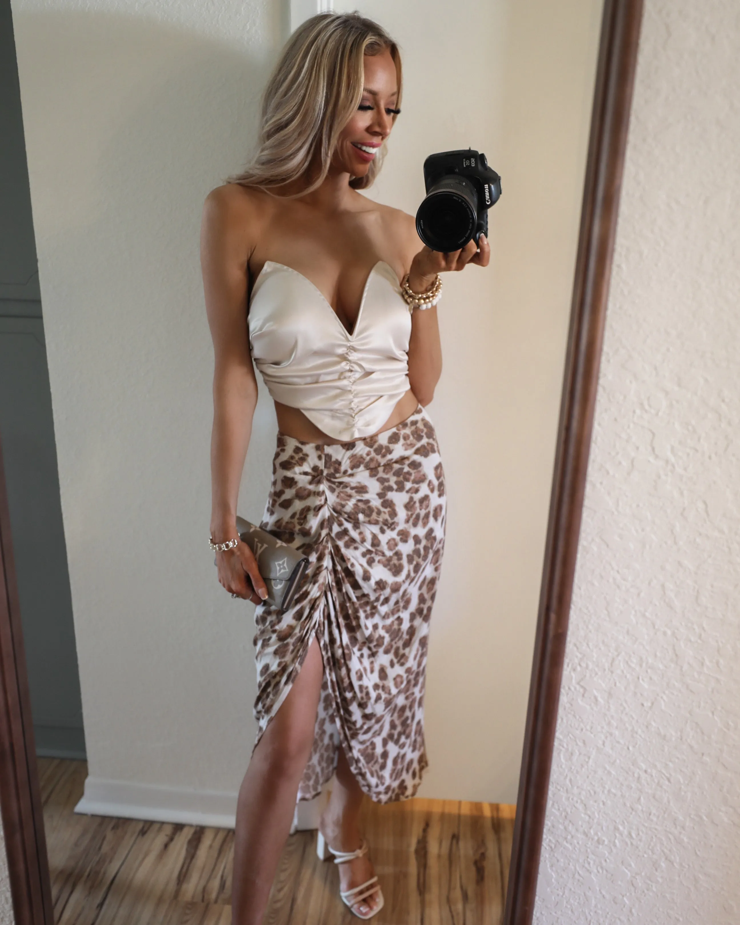 Sweetheart Ivory Satin Crop Top
