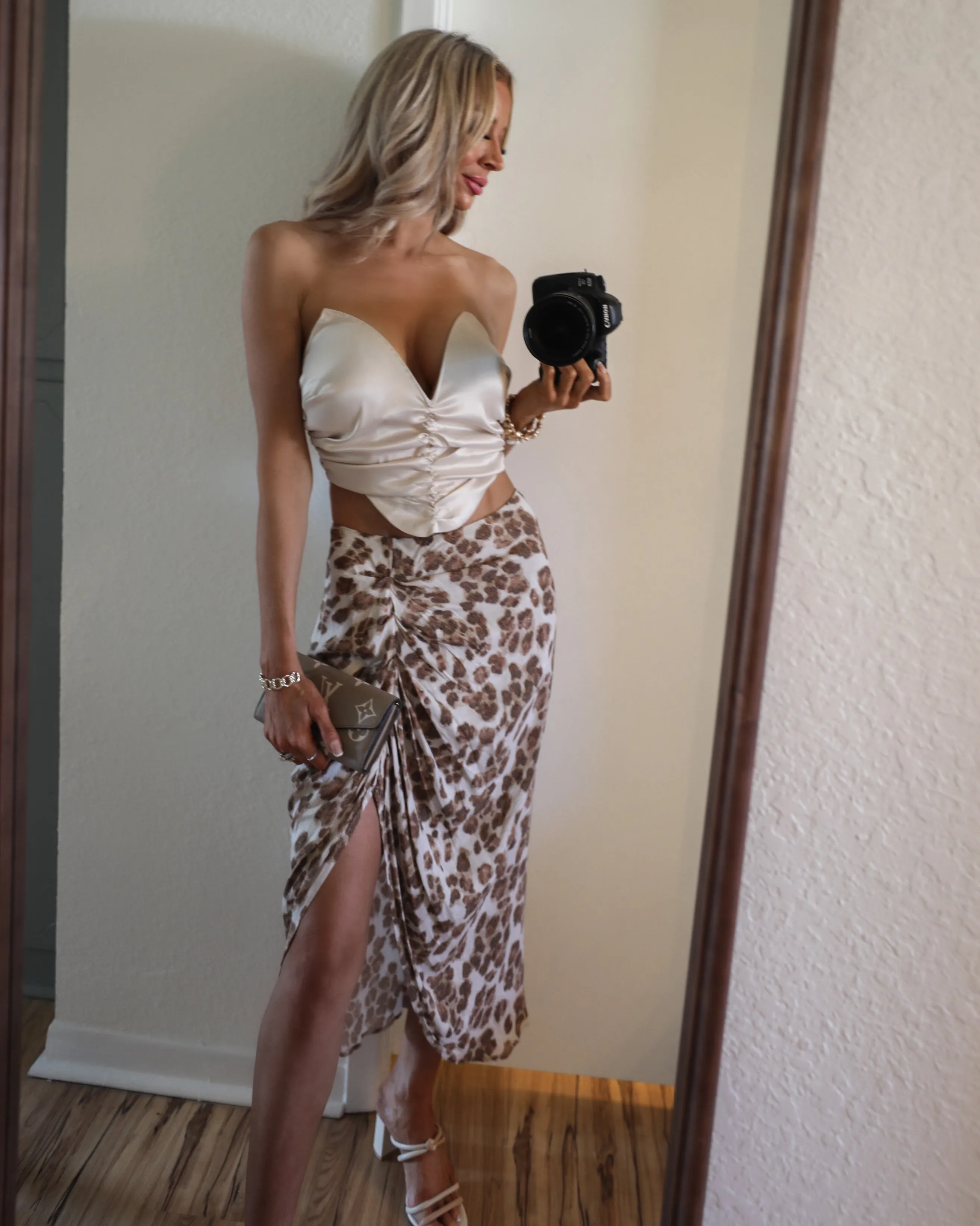 Sweetheart Ivory Satin Crop Top
